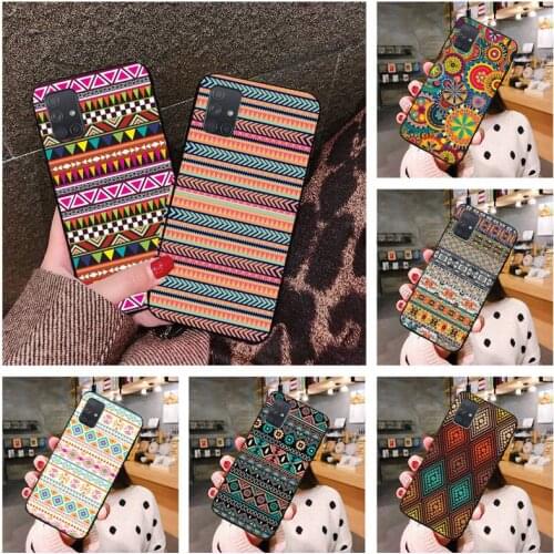 Indian Style Pattern Bright Tribal Phone Case For Samsung Galaxy A52 A21S A02S A12 A31 A81 A10 A30 A40 A50 A70 A80 A71 A51 5G