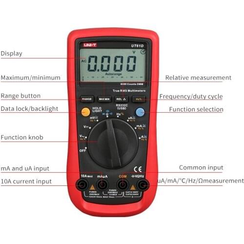 Digital Multimeter true rms AC DC Meter Software CD & Data Hold Multimeter