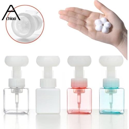 250ml Flower Stamp Soap Dispenser Flower Sparkling Bottle Cosmetic Foam Bottling Shower Gel Foam Pump Bottle Bathroom accessory