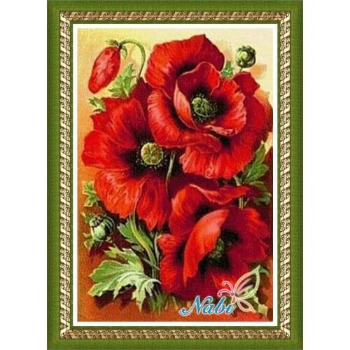 Nabi Flowers Foamiran Needlework Beads Beadwork 100% Square Diamond Mosaic Painting Diamond Embroidery Cross Stitch Full Resin