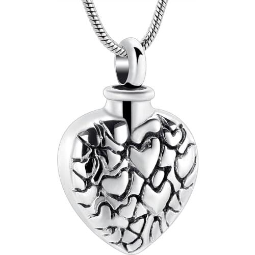IJD12463 Heart of Eternity Cremation Jewellery -Free Engravaing Stainless Steel Keepsake Urn Necklace For Ashes Memorial Pendant