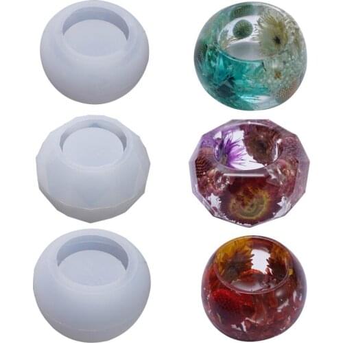 Hexagon Cup Dishes Round Bowl Casting Silicone Mould DIY Crafts Making Tool Crystal Epoxy Resin Mold Candle Holder Mold