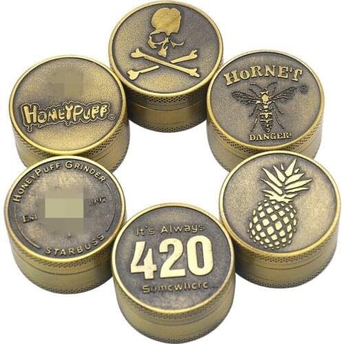 Grinder smoke accesoires The new tobacco grinder diameter 40mm zinc alloy material multiple styles bronze cigarette grinder