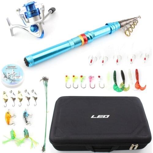 1.8m-2.7multrashort Spinning Fishing Rod and spinning Reel carbon spinning Portable pocket Travel Fishing Tackle Set