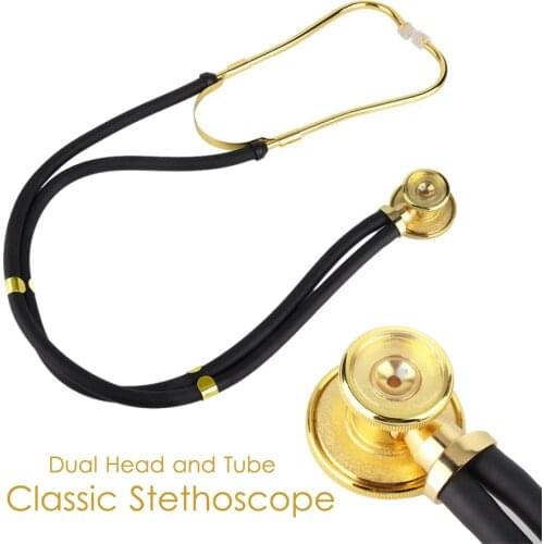 Classic Professional Medical Sprague Rappaport Doctor Adult Nurse Cardiology Estetoscopio Dual Head Gilt Clinic Cute Stethoscope