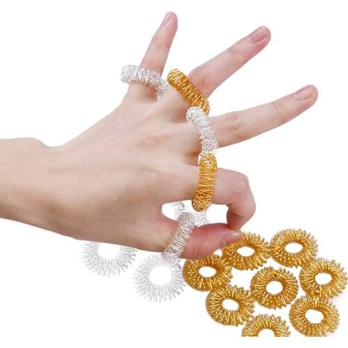 Acupressure Massage Rings Chinese Medicine Pain Therapy Finger Circulation Massage Ring Mini Fidget Toys Gifts For Kids & Adults