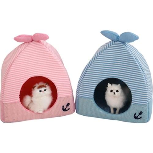 Cross-border dog kennel cat kennel pet supplies autumn and winter warm pet kennel dog mat Triangular strawberry kennel