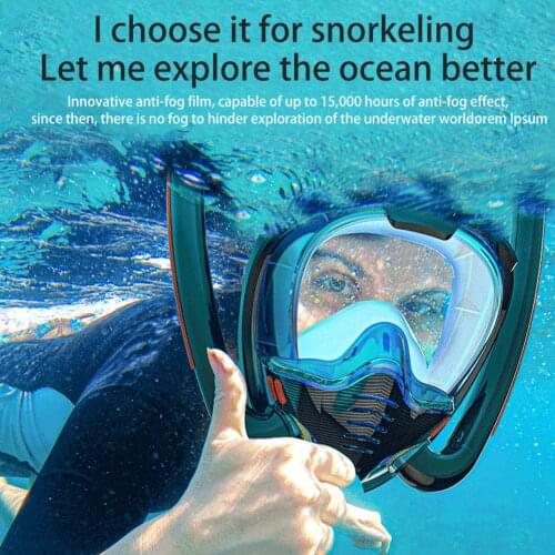 Swimming Mask Adult Men Women Snorkel Mask Double Breath Mascara Tube Silicone Full Dry Scuba Diving Goggles Equipment