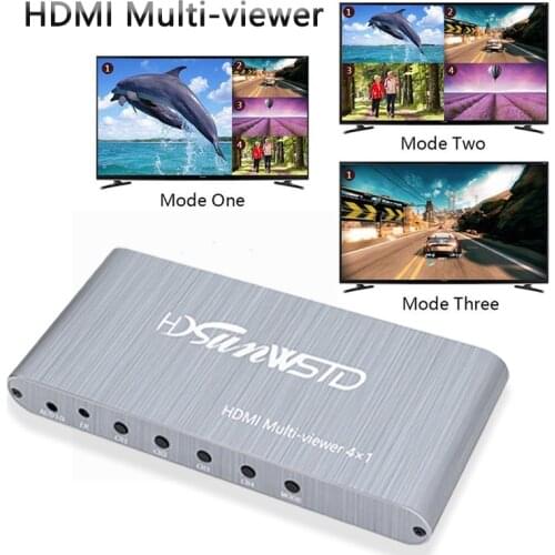 HDMI Multi viewer Quad Screen 4 Input 1 Output 4×1 Mulit-viewer Switcher Video Converter for TV PC Laptop Projector