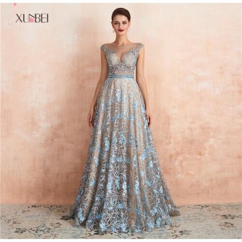 New Arrivals Abendkleider Evening Dresses Long With O-neck Zipper Vestido Gown Formal Dresses Real Photos CPS1444