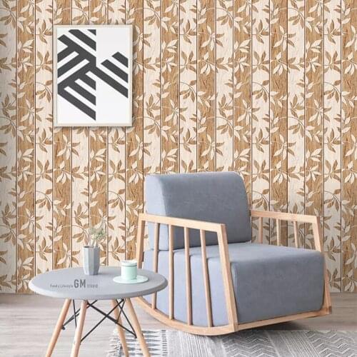 New 5D Wood grain embossing wall sticker PVC removable waterproof DIY sticker TV backdrop decorative painting creative wallpaper