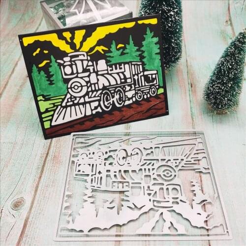 Train cutting dies background stencil cut die decoration Scrapbooking Album Paper DIY Card Craft Embossing Die Cuts