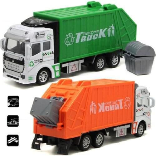 1:32 Alloy Sanitation Garbage Cleaning Truck Toy Engineering Model Vehicle Car Educational Children Kids Toy Game Gift Present
