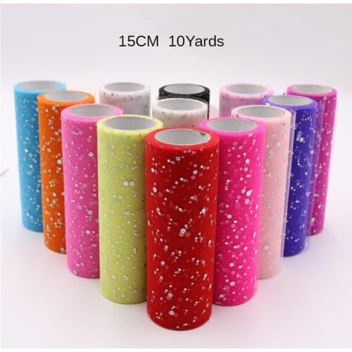 15cm*10 Yard Net Yarn Roll Wedding Veil Wedding Car Party Decoration Polka Dot Sequin Mesh DIY Craft Birthday Party Supplies