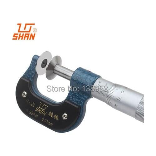 SHAN brand 0-25mm disk micrometer gear tooth micrometer Micrmetro Paper measuring pan head spiral micrometer