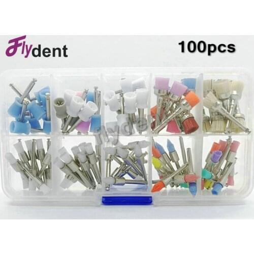 100Pcs dental material brush assorted Dental Prophy Brush coloring New Nylon Polishing Brush dental use