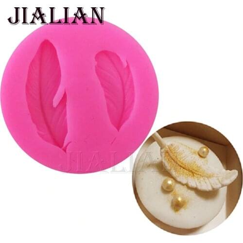 Silicone Mold 3D bird Feathers Fondant Cake Decorating baking Tools silicone mold chocolate sugar art displays T0780