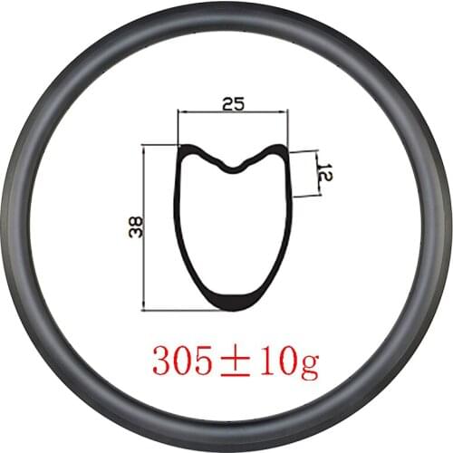 Light 305g 700C 38mm x 25mm basalt track tubular carbon rims gravel 25mm width 38mm deep UD 3K 12K matte glossy road bike wheels