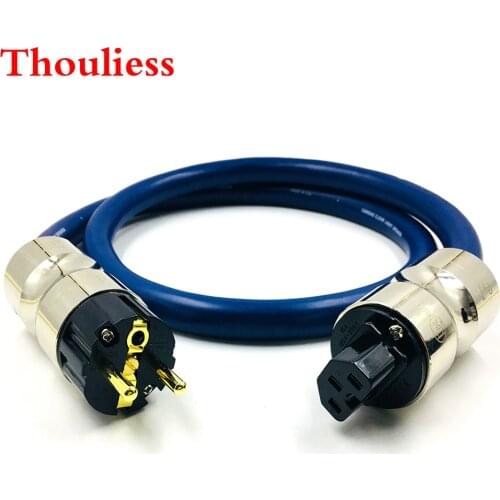 Thouliess HIFI KRELL EU/US Plug Schuko AC power Cable HIFI AC Power Cord Cable with CARDAS CLEAR LIGHT SPEAKER Cable
