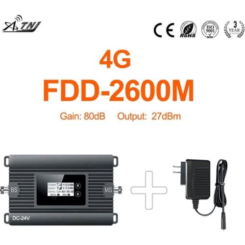 High Power mini LTE 4G 2600mhz mobile signal booster 80dBi signal repeater 4g lte Cellular signal amplifier Only device+Plug