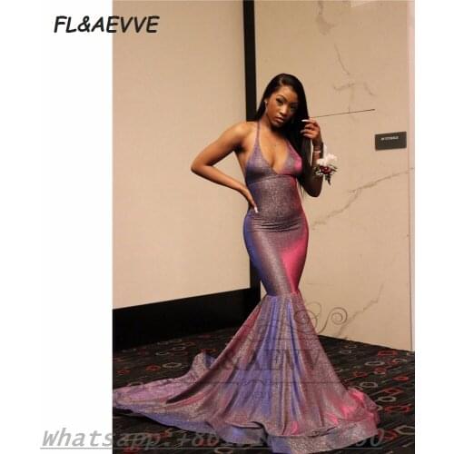 Mermaid Evening Dress V Neck A Line Spaghetti Straps South African Floor Length Black Girls Evening Party Gowns