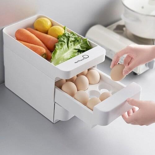 Drawer Type Egg Storage Box with Egg Grid, Multi-layered Egg Box, Egg Rack Holder, Artifact, Fresh Egg Box
