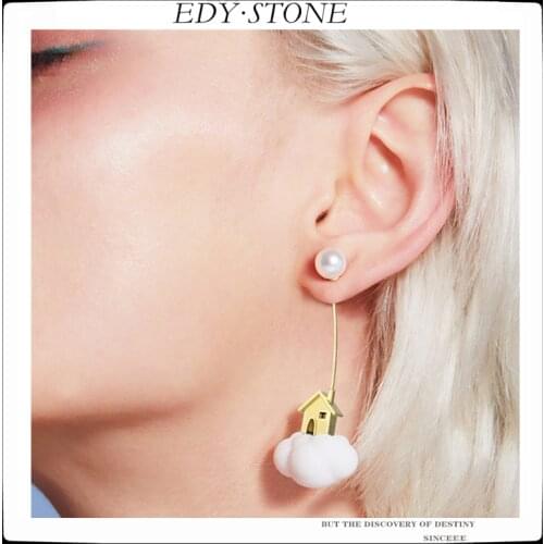 EDY 2021 New Punk Fashion Cloud House Design Personality Exaggerated Long Cool Drop Earrings For Women Girls Jewelry Gift