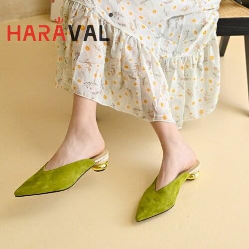 HARAVAL Women Slides Shoes Flat With Platform Summer Patchwork Outside Adult Elegant Women Footwear High Quality Female ShoeB316