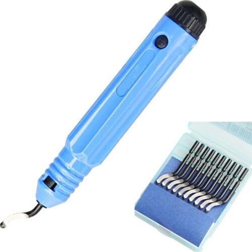 1 Set Tools Fixed Handle Plastic Burr Pocket Knife NB1100 Scraper+10pc BS1010 Blades Trimming Deburring Head Cutter