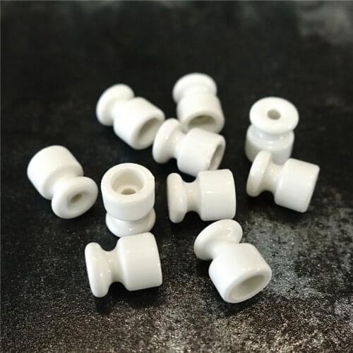 10PCS Porcelain Insulator For Wall Wiring Ceramic Wall Insulator For Electrical Fabric Cable Fixing with Screws