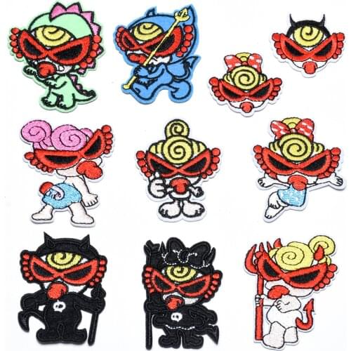 10 pcs Cute Hysteric Cartoon Series For Clothes Iron on Embroidered Patches For Hat Jeans Sew-on DIY Patch Applique Badge