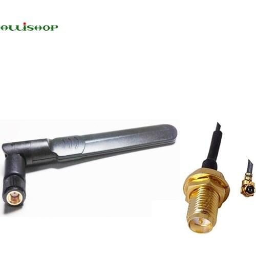 ALLISHOP 20 Set 5dBi 2.4GHz 5GHz 5.8GHz Dual Band WiFi RP-SMA db Antenna Omni Directional Antenna+15cm RP SMA Female to IPX 1.13