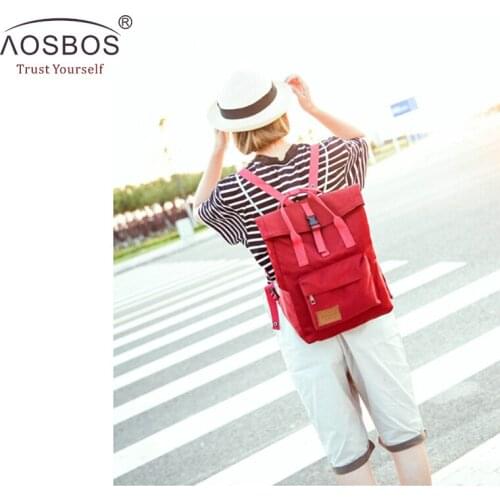 Aosbos Fashion Portable Nylon School Backpacks Candy Color Girls Backpack Knapsack Women Preppy Style School Bags for Teenagers