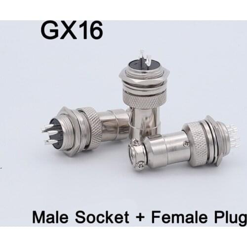 4pieces Aviation Plug Socket Connector Silver-plated Copper Pin Circular Aviations GX16 2/3/4/5/6/7/8/9 Pins