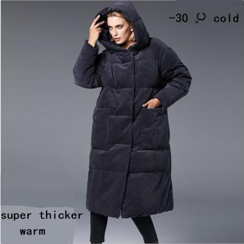 5XL Plus size Winter velvet fabric over the knee longer real duck down coat female hooded double breasted warm down coat wq116