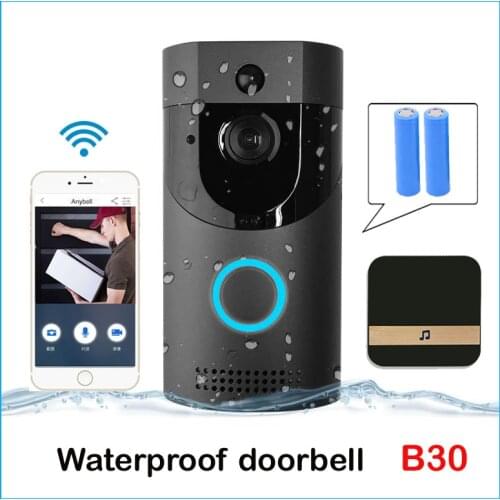 Anytek B30 WIFI Doorbell B30 IP65 waterproof Smart video Door chime 720P wireless intercom FIR Alarm IR night vision IP camera