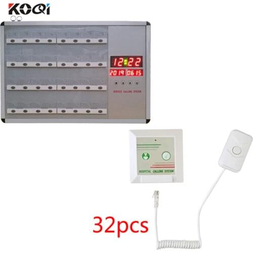 Nurse Call System Wireless with Voice Report 1 Nurse Call Station Host Display 32 wall mounting push button emergency bell