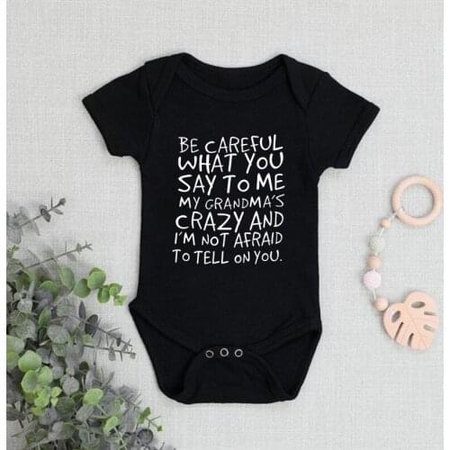 Be Careful What You Say Funny Newborn Baby Bodysuits Cotton Summer Baby Boys Girls Onesies Rompers Body Baby Clothes