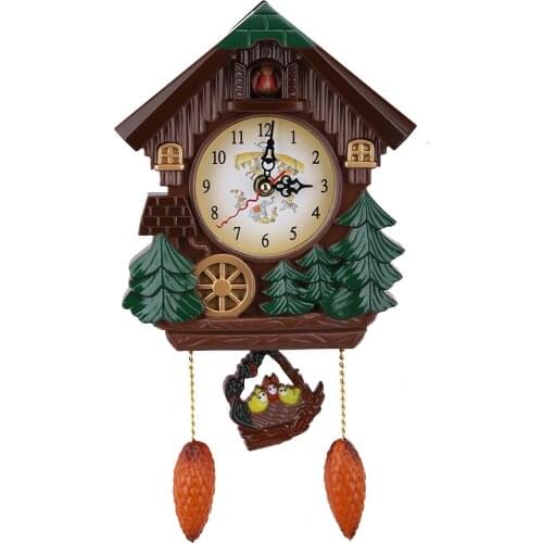 Cuckoo Clock Tree House Wall Clock Art Vintage Decoration for Home