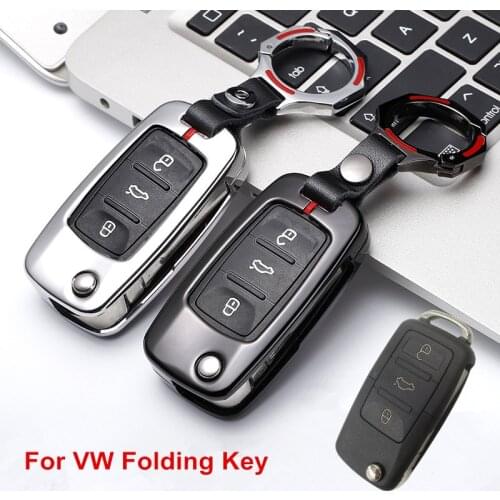 Folding Car Key Case Cover for VW Volkswagen Golf 4 5 6 Jetta POLO Passat B5 B6 For Skoda Superb Octavia Fabia SEAT Ibiza Leon