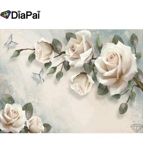 DIAPAI 5D Diamond Pattern Rhinestone Needlework Diy Diamond Painting Cross Stitch "Flower landscape" Diamond Embroidery A27671