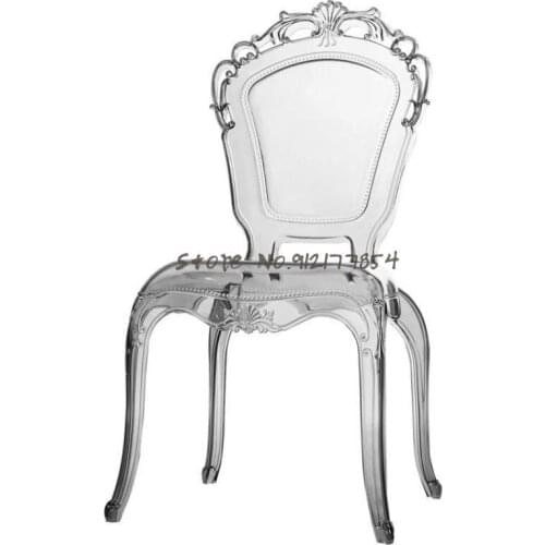 European-style Transparent Acrylic Chair Personality Creative Designer Ghost Chair Leisure Palace Chair Crystal Dining Chair Sto