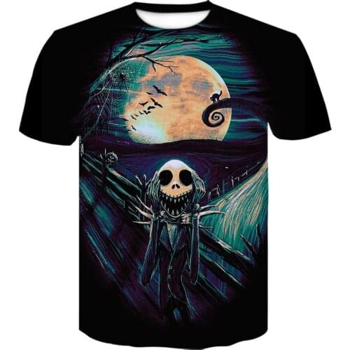 New Hot Hand Painted Nightmare Before Christmas Jack Halloween T Shirt Horror 3d Printed Anime Tee Men Women Short Sleeve Tops