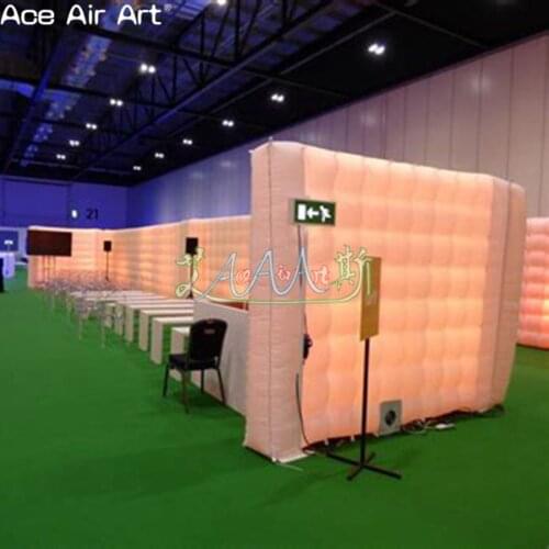 9mL x 3mW x 2.4mH giant backdrop inflatable cubic wall,straight air pod with external blower for office and trade shows