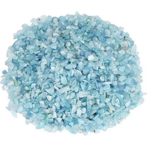 1lb (460g) Natural Aquamarine Crystal Quartz Tumbled Stone Crushed Pieces Irregular Shaped Stones Beads Jewelry Accessory
