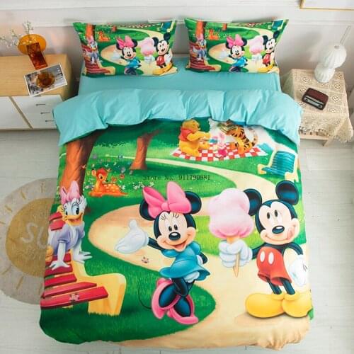 Home Spins Disney Cinderella Snow White Ariel Princess Pattern Bedding Set Down Duvet Cover Pillowcase Girl Bedroom Decoration