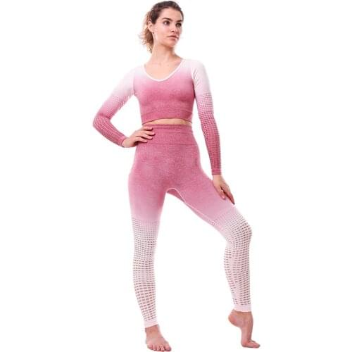 Yoga Sets Women Gym Sports Set Elastic Sports Hight Waist Leggings Sportswear Workout Sets Women Yoga Sets Women Gym Sports Set