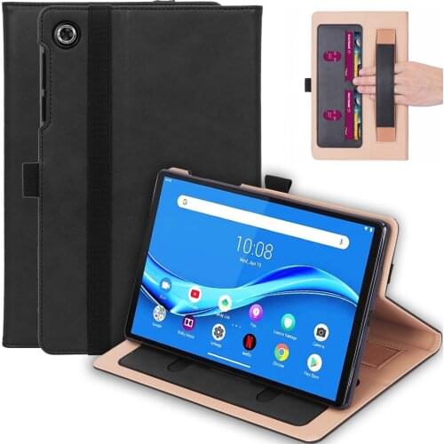 For Lenovo Tab M10 Plus (TB-X606F) Retro Texture PU + TPU Horizontal Flip Leather Case with Holder & Card Slots & Hand Strap