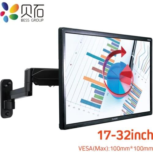 BEISHI Dual Arm Wall Mounting Monitor Bracket For 17-32 inch LCD LED Flat Screen Loading 1-9KG VESA Max 100*100mmMonitor Support