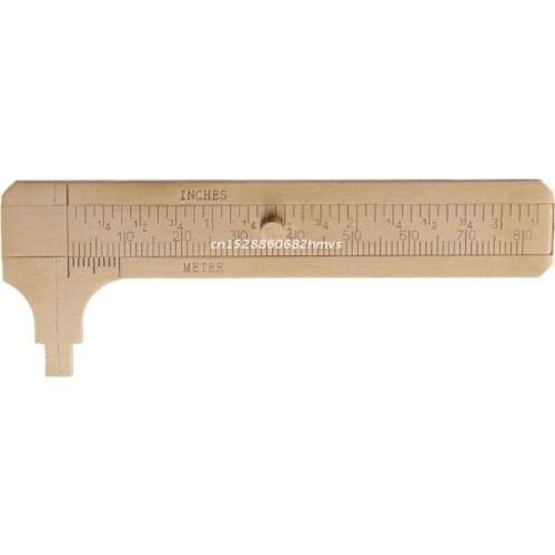 Mini Brass Sliding Gauge Vernier Caliper 80mm 3.25inch Pocket Ruler Double Scale Dropship